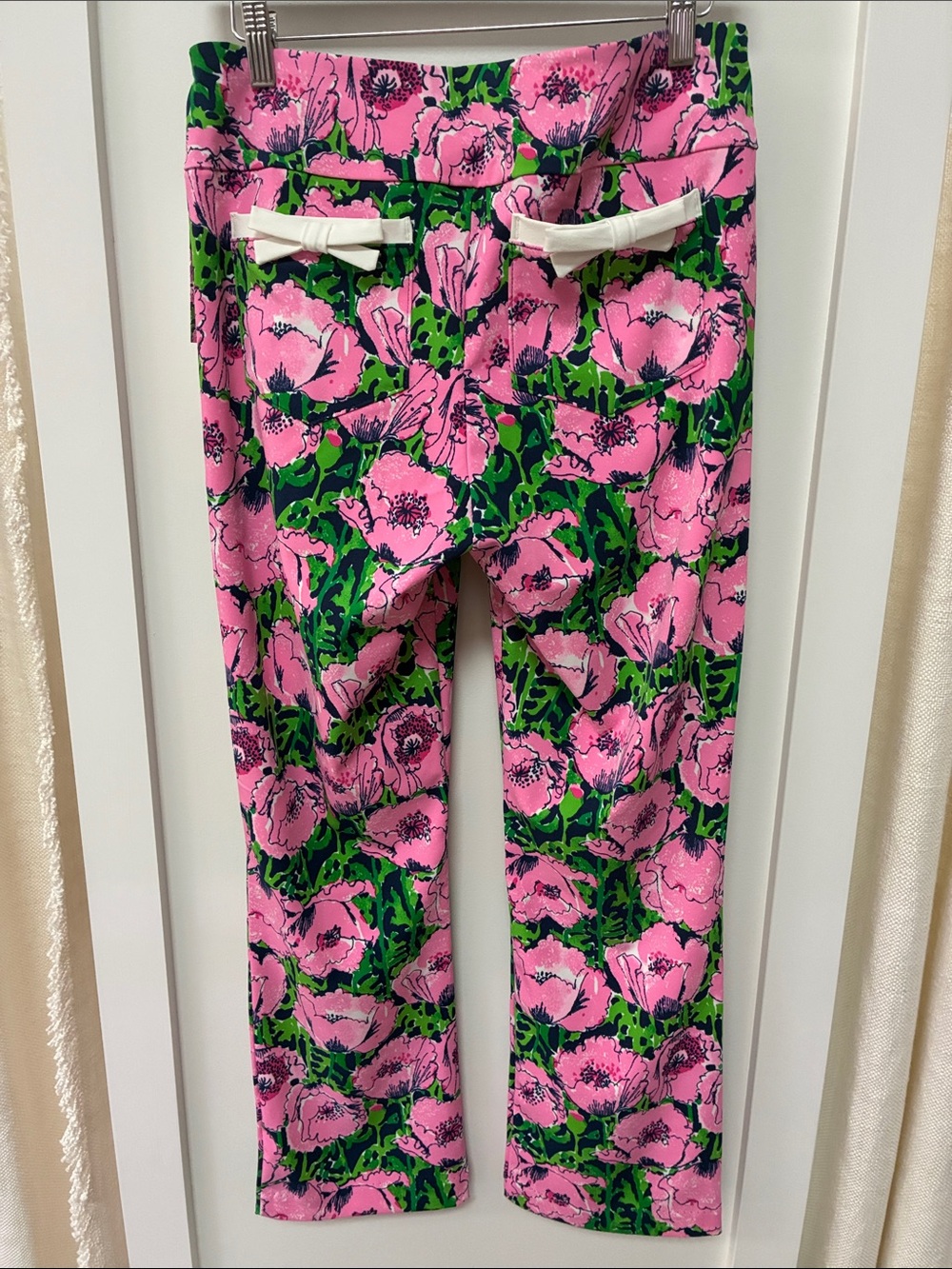 Lilly Pulitzer NWT Pink Floral Wide-Leg Pants Performance Fabric - Picture 2 of 11